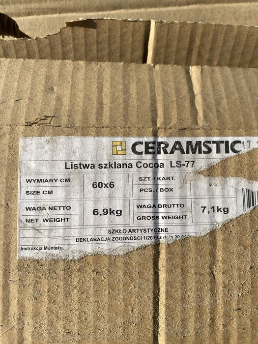 Listwa szklana 6x60