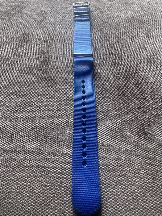 Pasek nato nowy 22mm niebieski srbrna sprzaczka