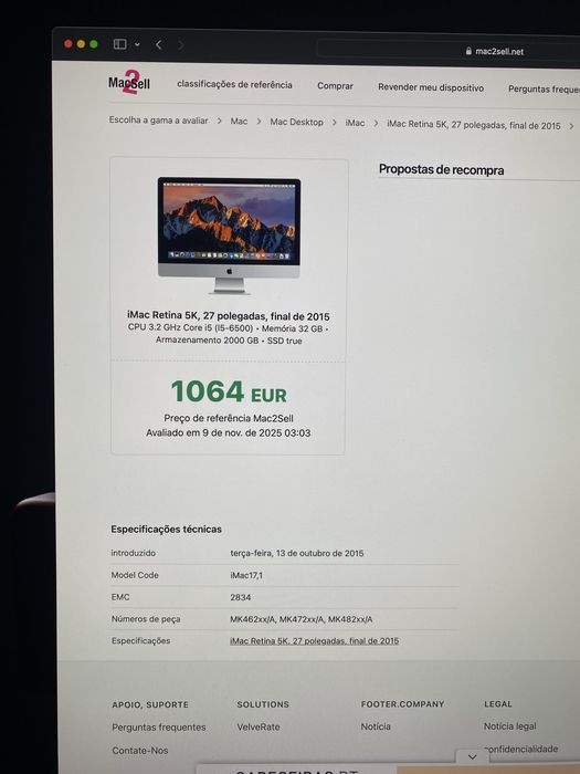Imac 27, (32Ram e 2TB ssd)