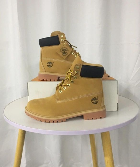 Buty TIMBERLAND zolte meskie nowe obuwie na zime skorzane ocieplane