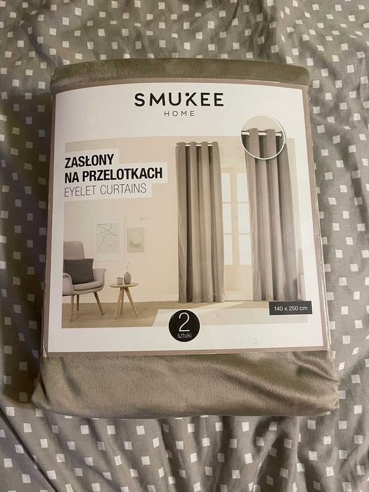 Zasłony na przelotkach 140 x 250 cm Smukee Home, 2 szt.,