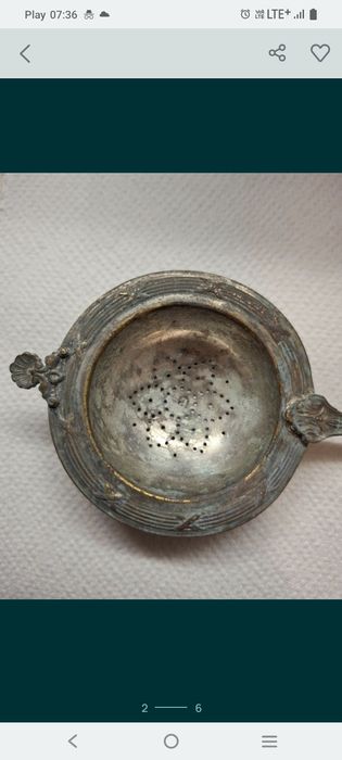 Posrebrzane sitko antyk