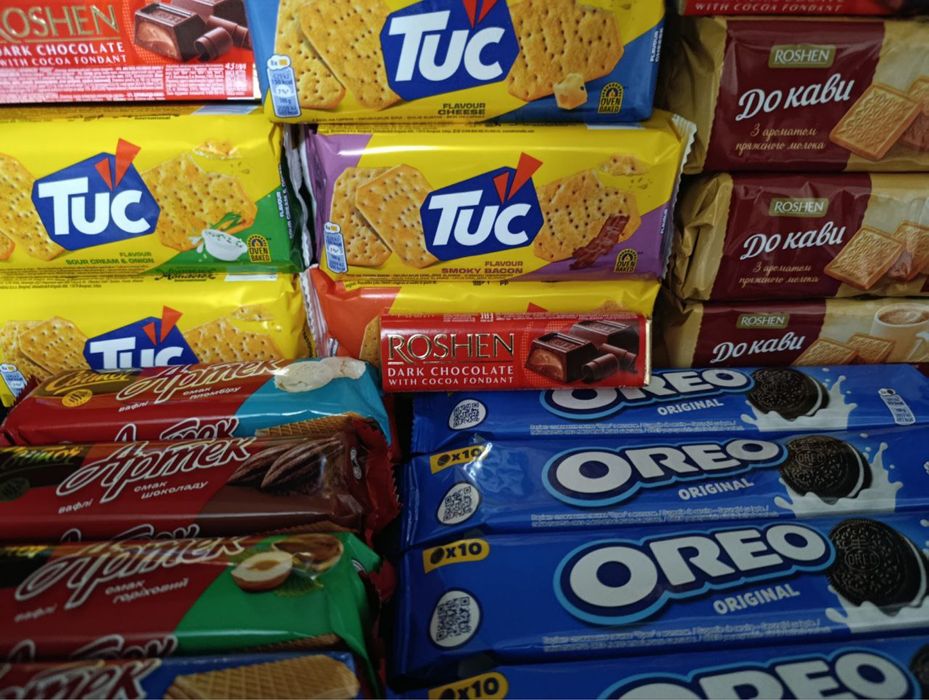 Печиво Рошен Орео/Вафлі Світоч Артек\TUC\Контік\Джек\Барні\Снікерс