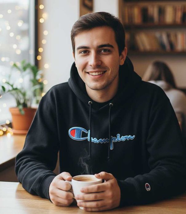 NOWA Bluza z kapturem męska Champion  Sweatshirt  ciepły rozmiar L