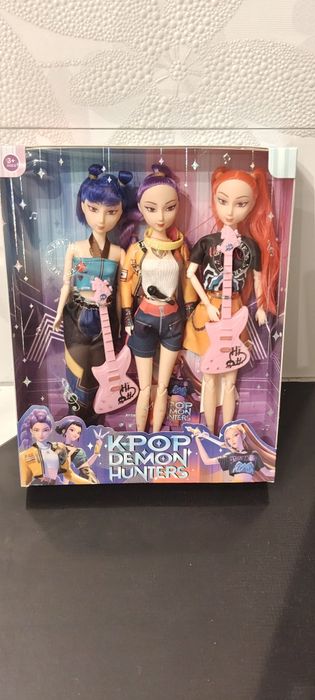 Zestaw 3-lalek K-POP Demon Hunters z gitarą z muzyką