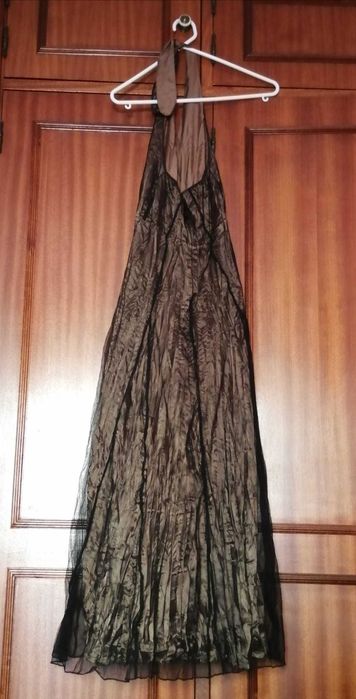 Vestido de Festa bronze e preto