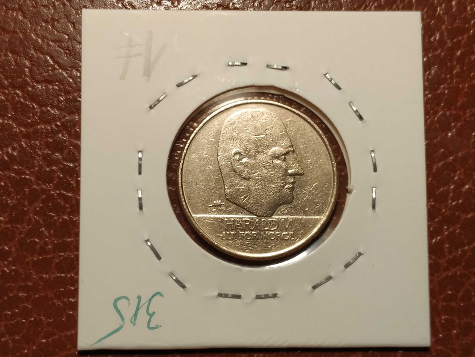 315 Noruega - moeda de 10 coroas de 1995