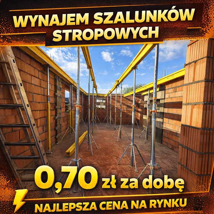 Super cena! Wynajem szalunków stropowych 0,70 zł/dobę + dostawa HDS