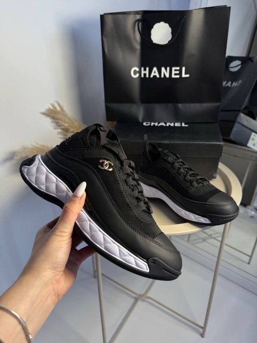 Жіночі кросівки Chanel Sneakers black38 Кросівки шанель  чорний колір