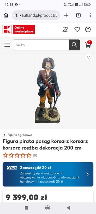 PIRAT ogrodowy duży 190 cm