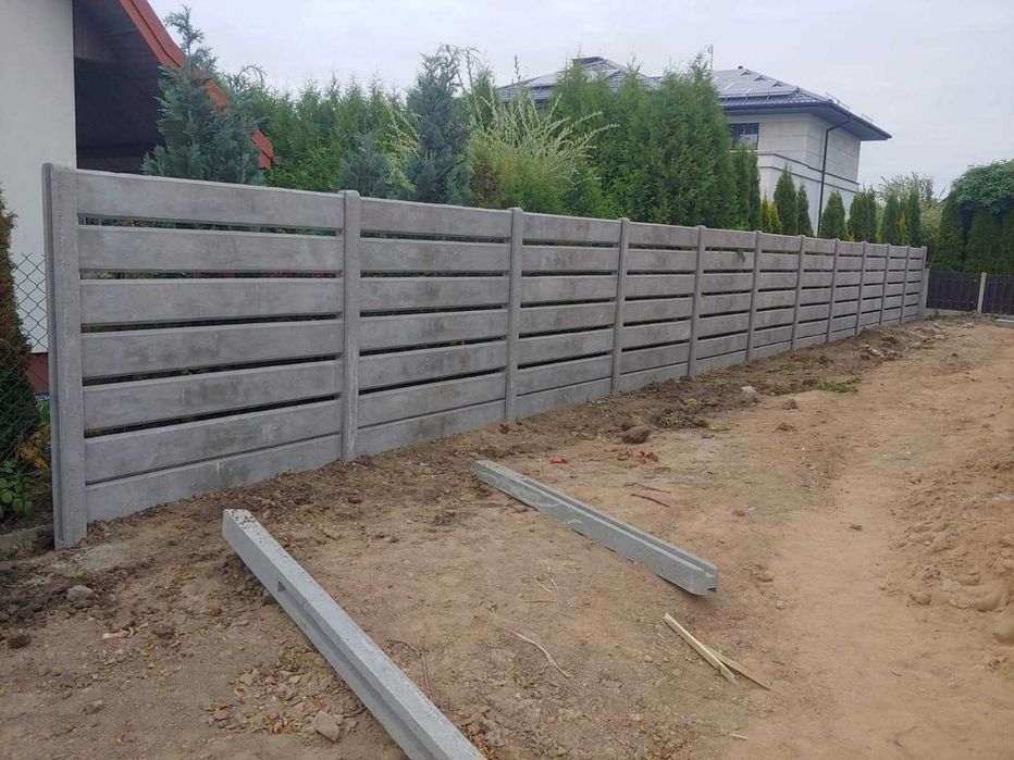 Przęsła ogrodzenia betonowe