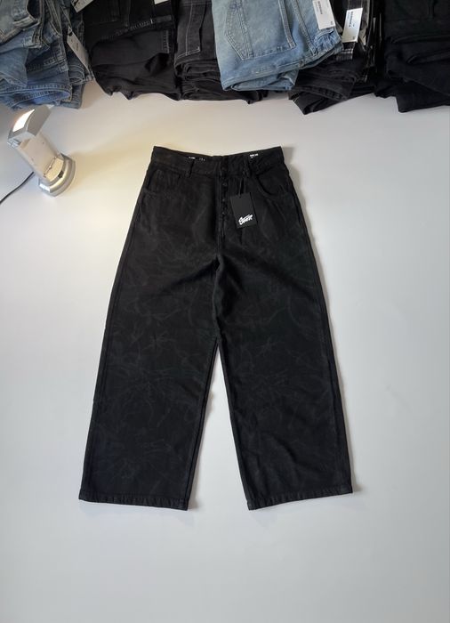 NEW black SUPER BAGGY jeans BERSHKA нові дуже широкі джинси