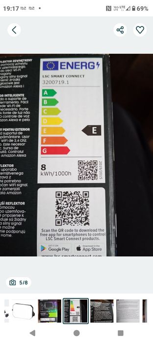 Reflektor zewnętrzny 800 lumen, białe ciepłe, Wi-fi