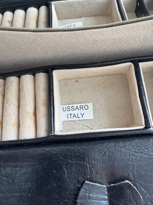 Винтажная косметическая шкатулка Ussaro Italy кожа