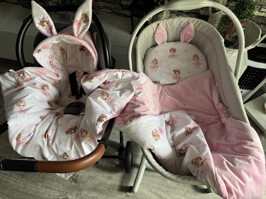 Nowy zestaw dla noworodka rożowy minky jesień zima