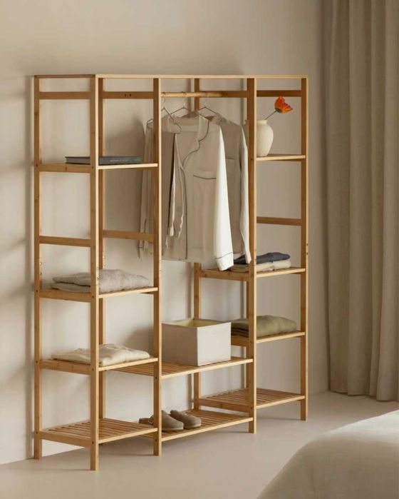 Roupeiro aberto bambu