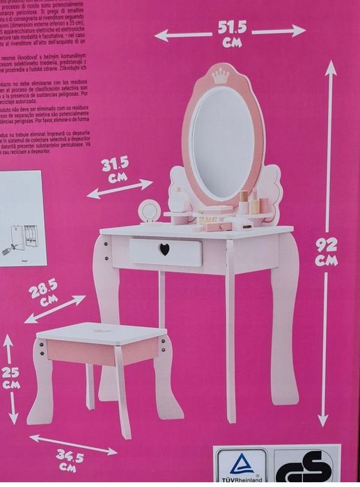 Różowa toaletka dla dziewczynki