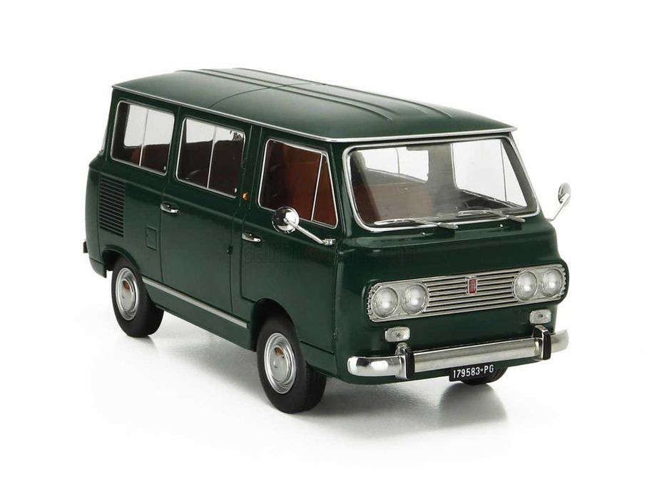 Model 1:18 Mitica Fiat 850 Familiare serie-2 1970 green/brown interior