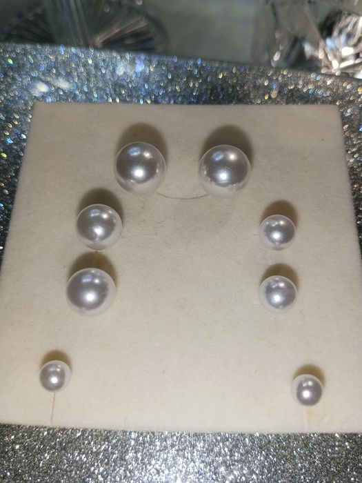 Srebrne kolczyki 4 pary perełki  zestaw próba 925 okazja tanio nowe