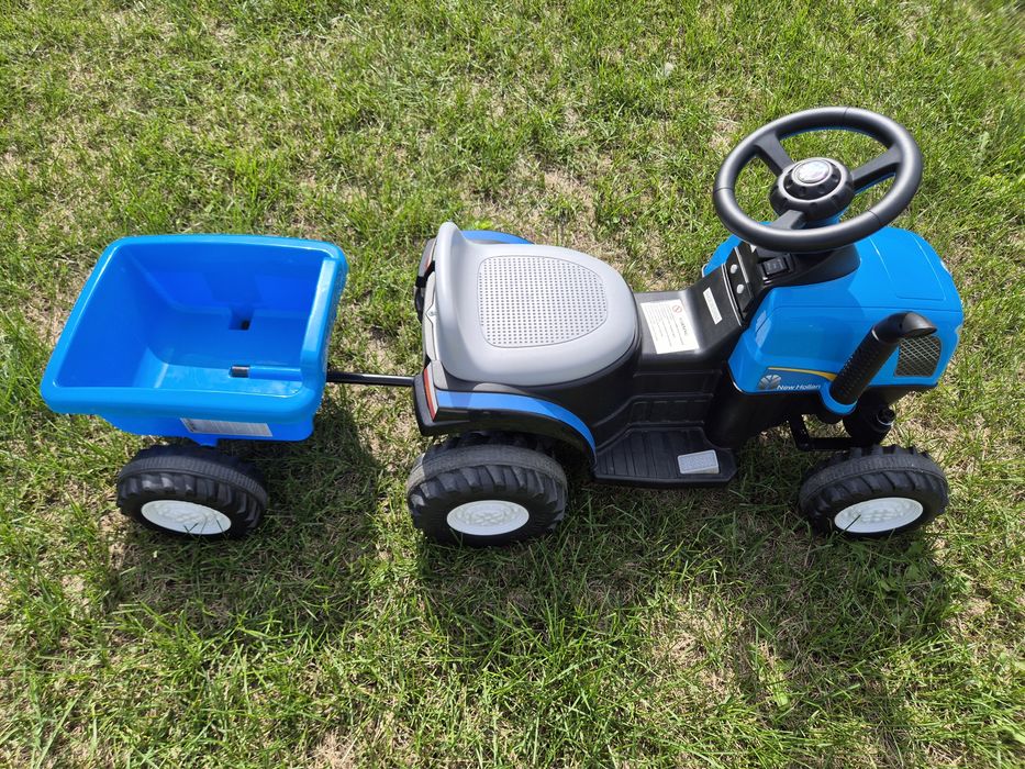 Traktor na Akumulator z przyczepą A009 Niebieski