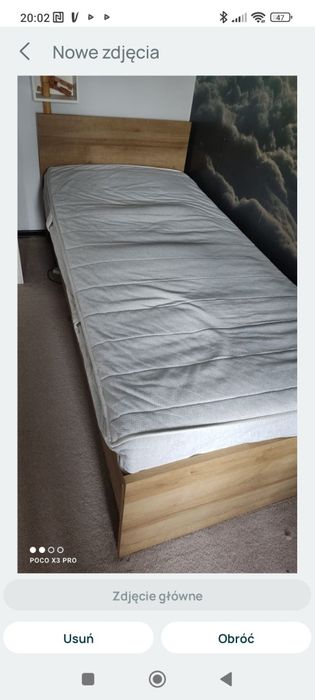 Brw łóżko że stelażem i materacem 90/200 cm