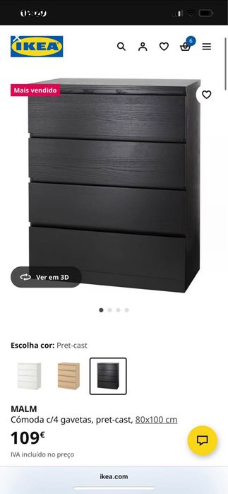 Conjunto quarto preto IKEA