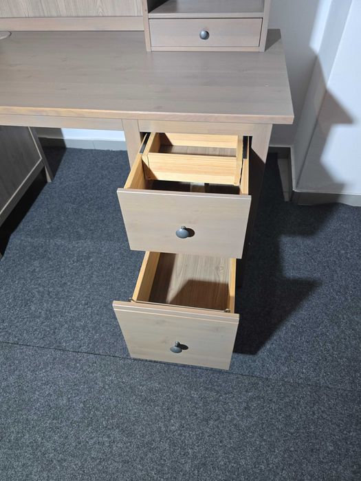 Secretária + Acessórios Hemnes Ikea 155x65x74cm Castanho Usado