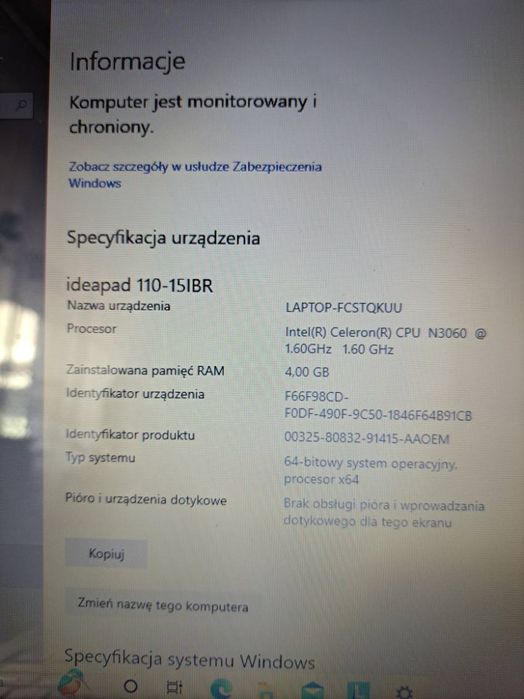 laptop lenovo Ideapad 110-15IBR notebook