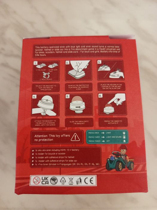 Nowa Syrena Strażacka Wio Wio na Rower, Kask, Jeździk – Światło i Dźwi