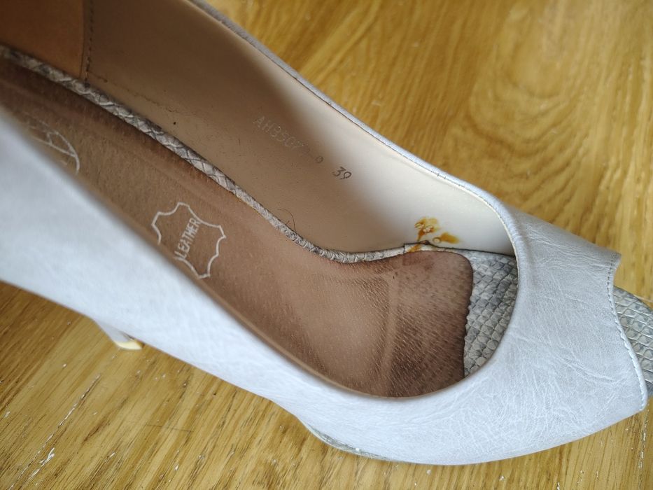Szare szpilki 39 buty na obcasie buty z platformą