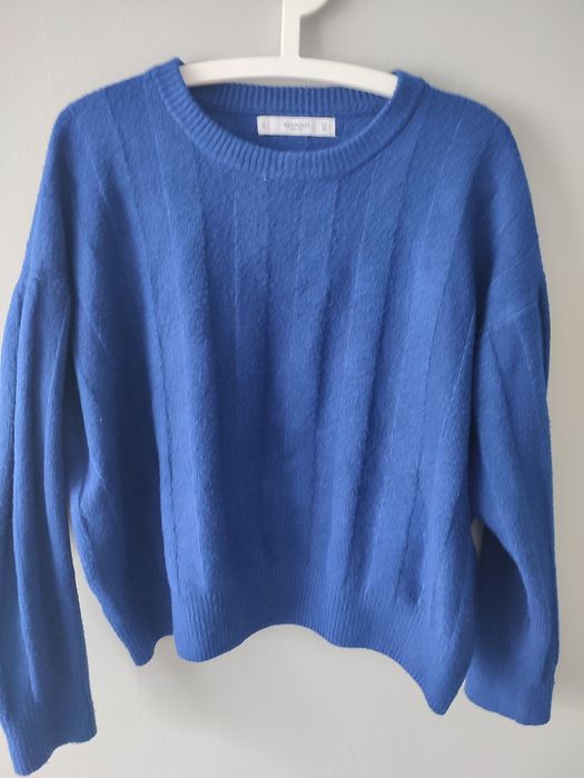 Sweter Mango niebieski kobaltowy XL XXL