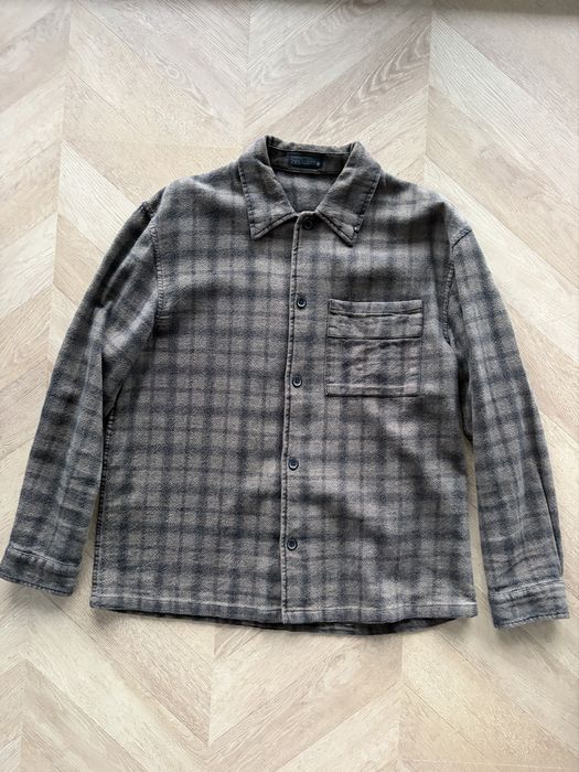 Koszula w kratę bawełniana Zara L