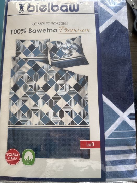 Zestaw poscieli Bielbaw granatowo niebiesko biala