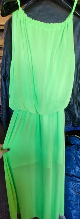 Sukienka zielona neon nowa dluga