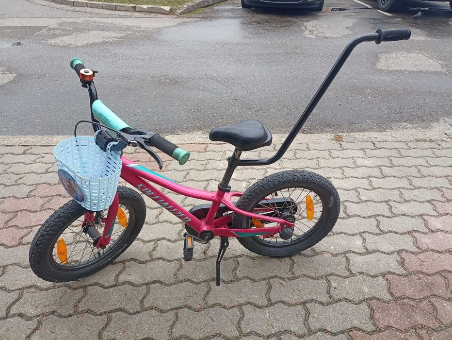 Rower dziecięcy Specialized Riprock Coaster 16 różowy + akcesoria