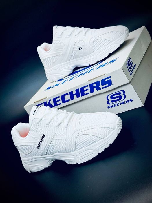 Skechers  мужские кожаные/летняя новинка Скетчерс/sketchers кросовки мужские белые Новинка Лето 2026 кросівки Скетчерс чоловічі білі літні красовки