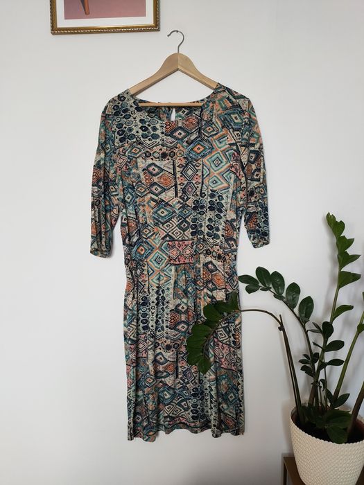 Orientalna Sukienka Grey Wolf Boho Orient Wiskoza