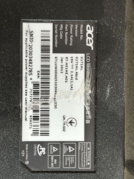 Monitor Acer 27cali