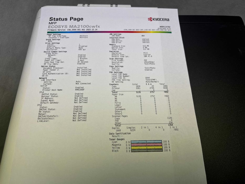 Drukarka wielofunkcyjna laserowa Kyocera Ecosys MA2100cfx 7900stron
