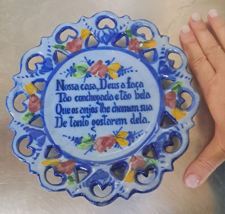 Prato faiança azul de Alcobaça