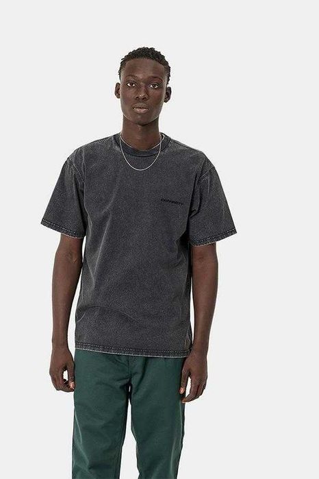 Стильна чоловіча графітова футболка carhartt s/s ashland script t-shir