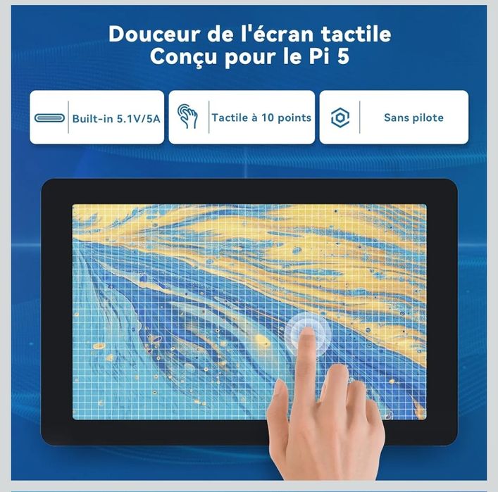 Ekran dotykowy SunFounder IPS HD do Raspberry Pi 5