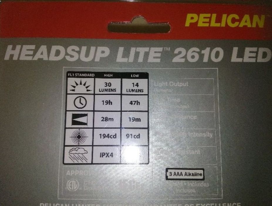 Налобный фонарь Pelican headsup Lite 2610 LED светодиодный
