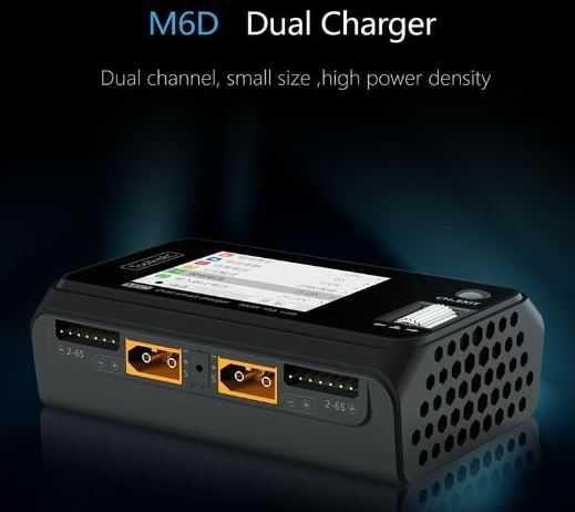 ToolkitRC Lipo carregador M6D 500W 15A DC canal duplo mini carregador.