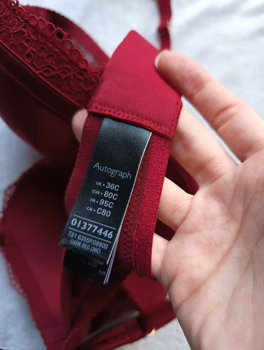 Biustonosz, stanik bordowy 80C