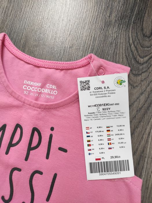 Coccodrillo nowa koszulka t-shirt bez rękawów 92