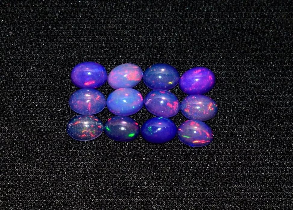 Opal szlachetny _ 3D _  VVS _ na złoty pierścionek, kolczyki _ fiolet