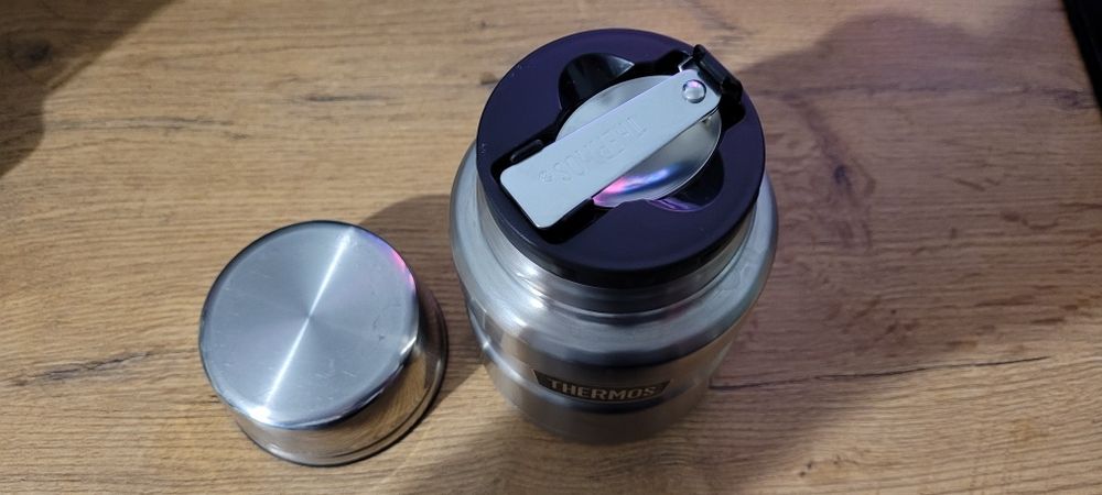 Thermos King Termos Obiadowy Z Łyżką I Kubkiem 0,47L Steel