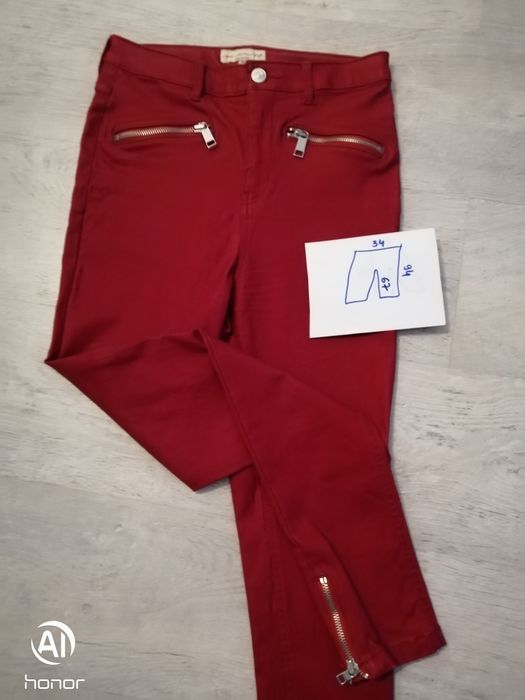 Spodnie damskie, rurki, casual, czerwone,F&F,s