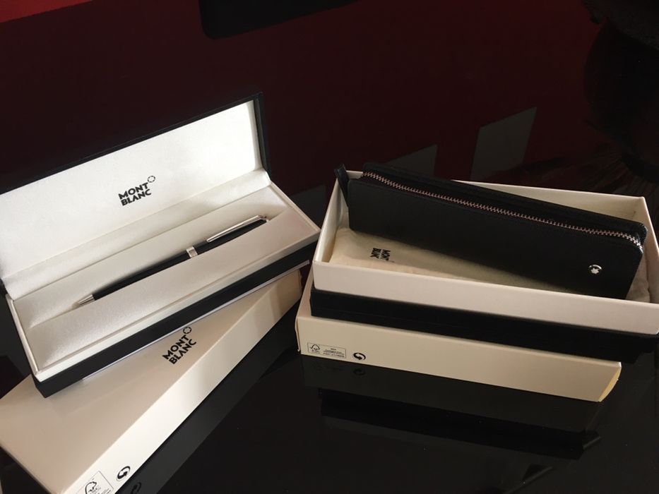 Conjunto Caneta Platinum Montblanc + Estojo Montblanc, NOVO